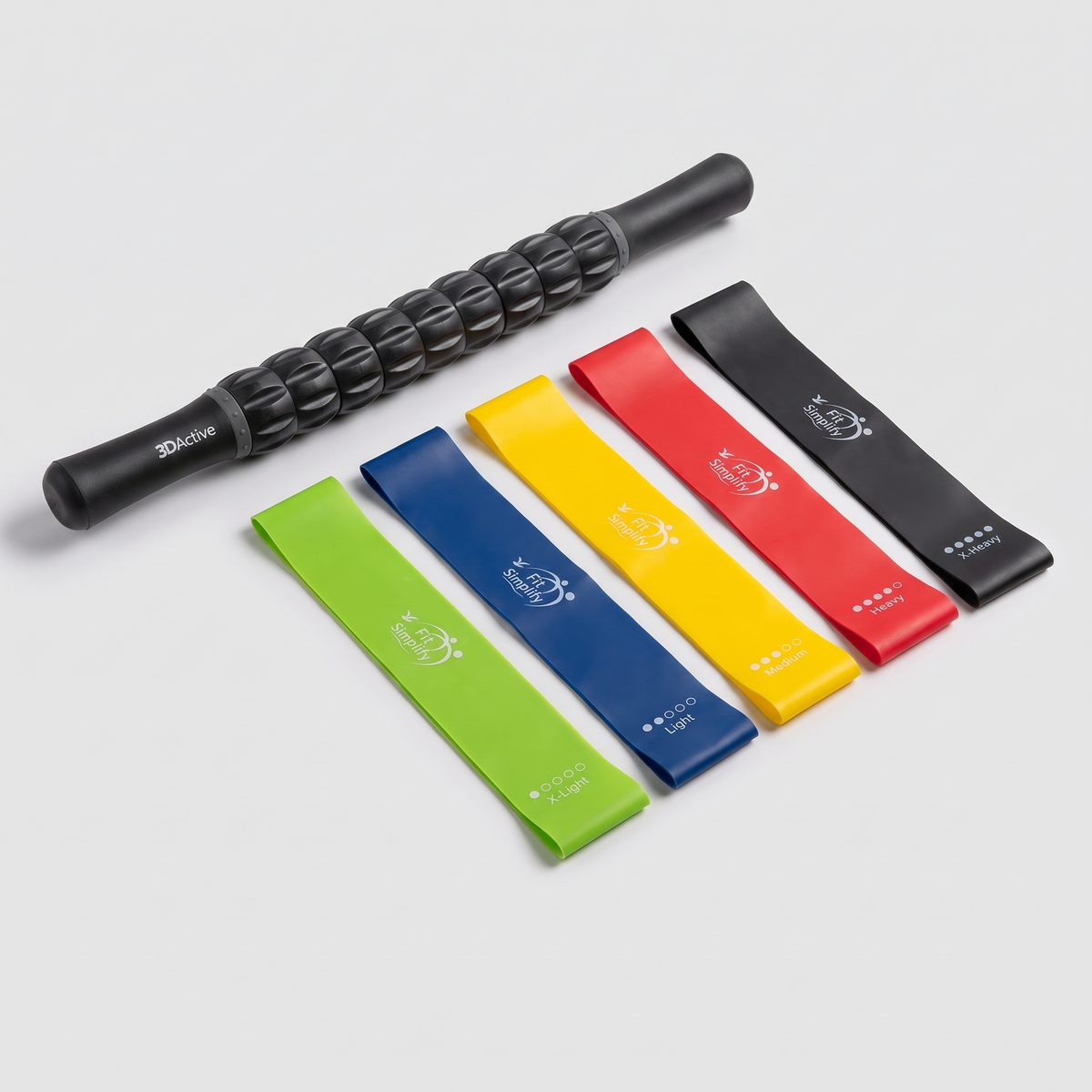 Massage Roller + 5 Resistance Bands